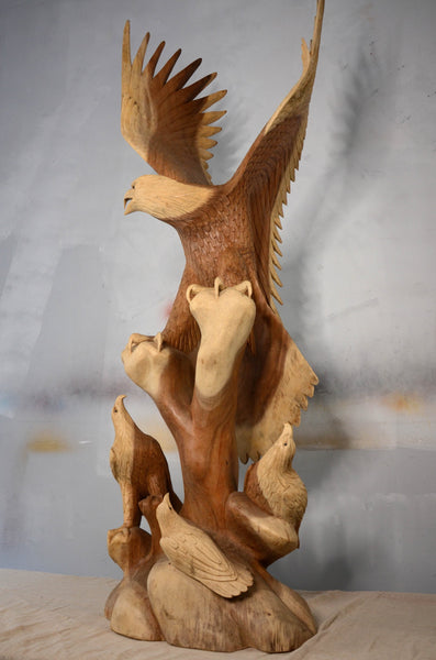 Carved Eagle and chicks